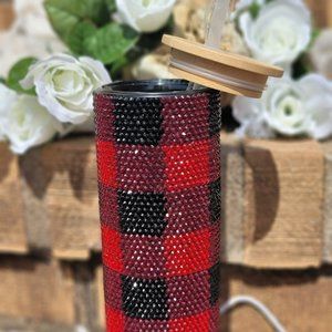 ONE OF A KIND, Buffalo Plaid Rhinestone Tumbler (20oz)